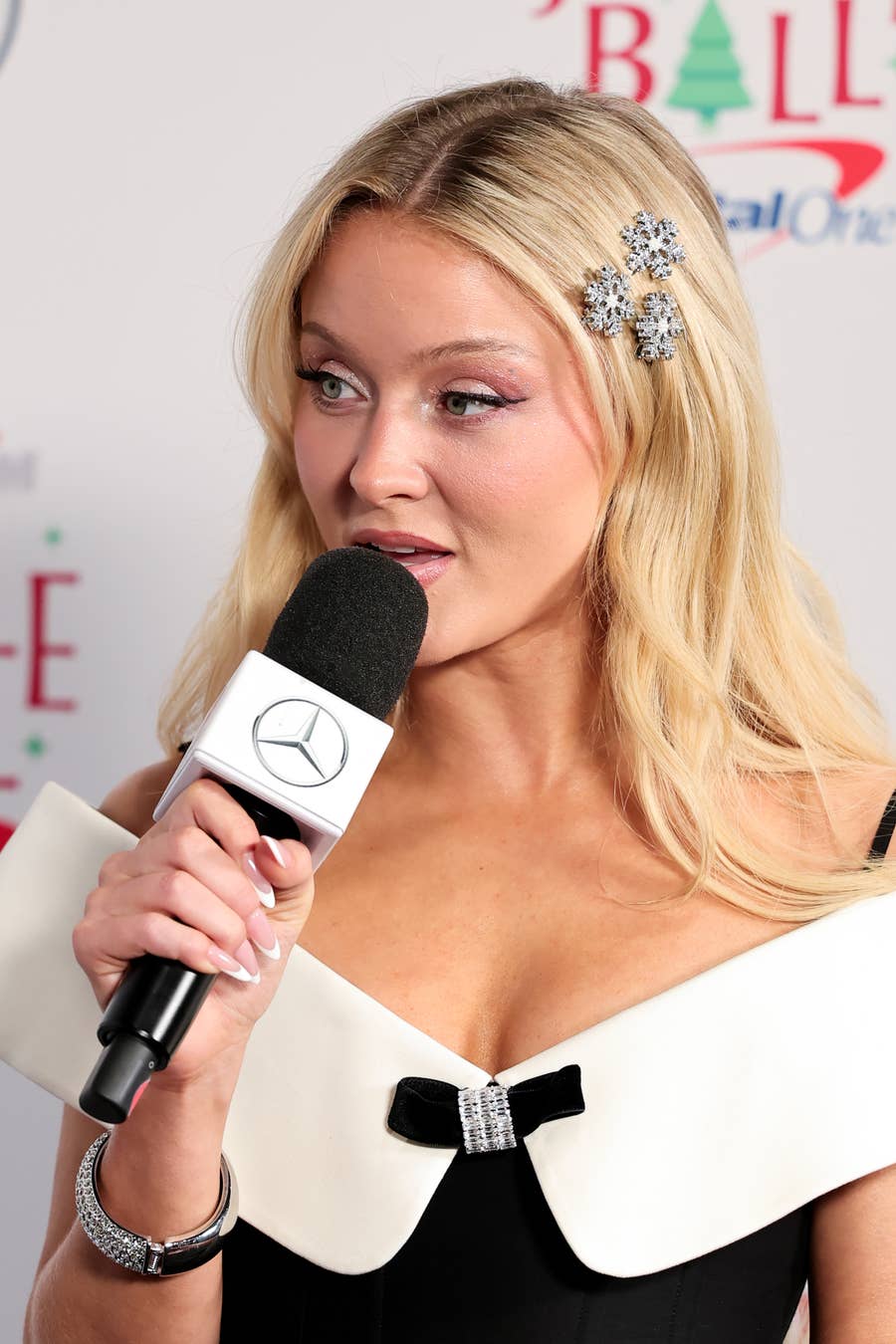 White Off-The-Shoulder Top with Velvet Bow White Off-The-Shoulder Top with Velvet Bow — Trendy Zara Larsson Outfits