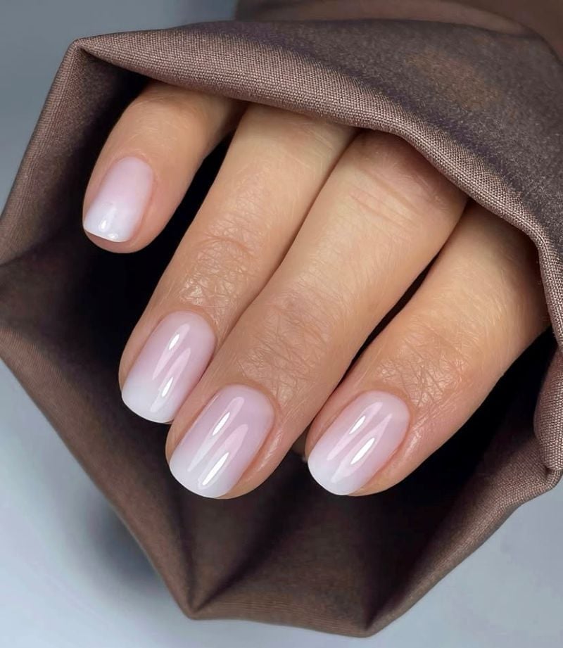 Ombre French Short Oval Nails — Unique Engagement Nails